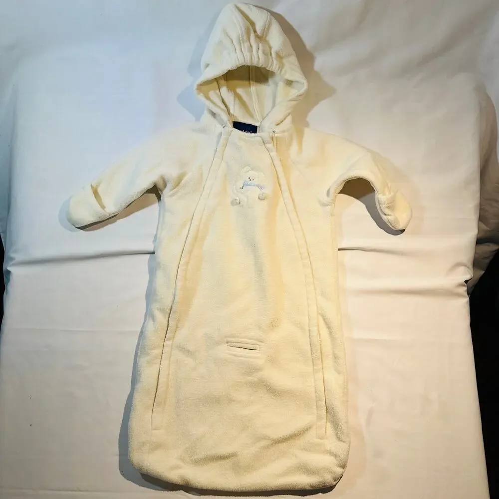 Vintage Carters Polar Bear Fleece Winter Bunting w/ Hood Gender Neutral